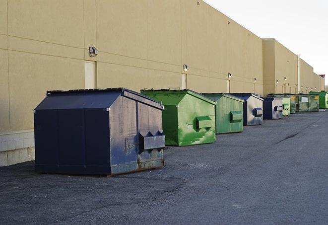 dumpsters lined up waiting to be filled with construction waste in Angwin